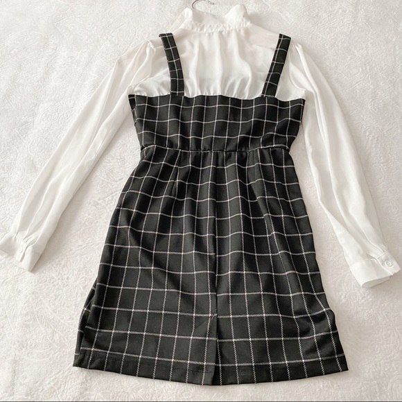 Window Pane Plaid Dress w/Attached Blouse - Picture 6 of 11